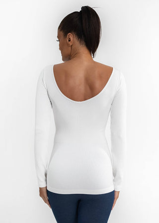 ELIETIAN - Ribbed Long Sleeve Top