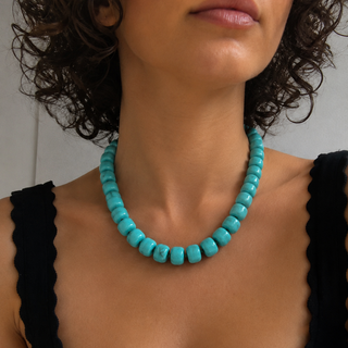 Chunky Resin & Natural Stone Bead Necklace