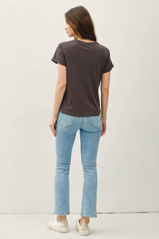 BOXY CUT TEE W/ ROLL SLEEVE