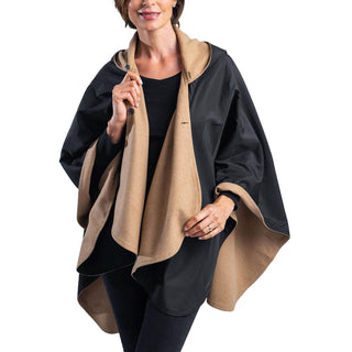 RainCaper - WarmCaper - Warm Camel & Black Reversible Rain Cape