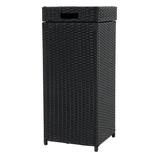 Sunnydaze Decor - Wicker Outdoor Trash Cans - Set of 2 - 26 Gal. and 15 Gal.