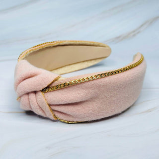 Chained In Line Headband: Pink - Just Believe Boutique