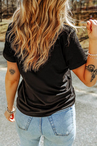 Cherry Graphic Round Neck Short Sleeve T-Shirt - Just Believe Boutique