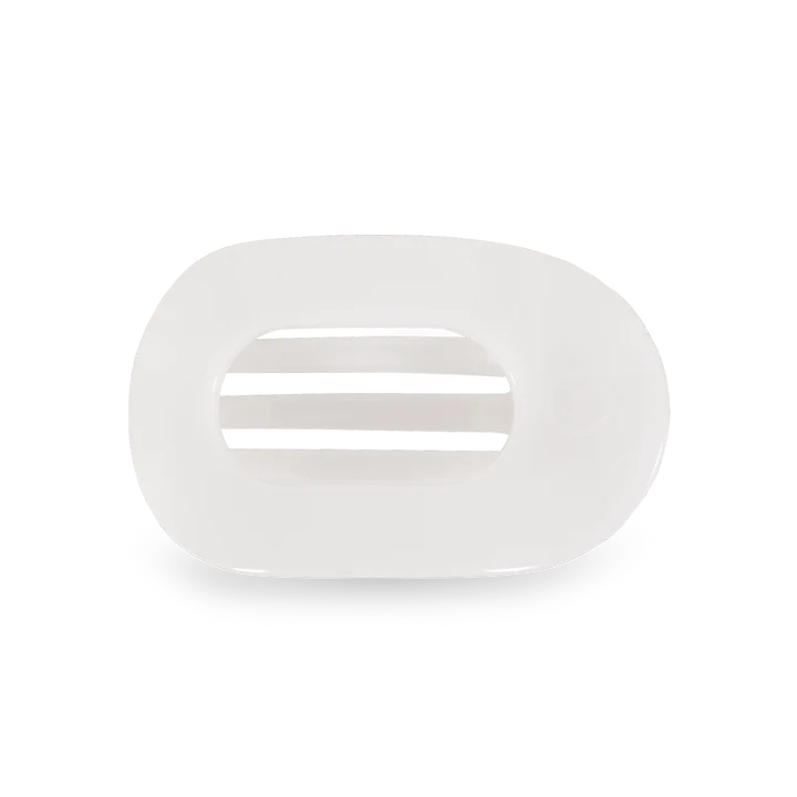 Coconut White Flat Round Clip - Teleties