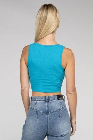Cotton Square Neck Cropped Cami Top - Just Believe Boutique