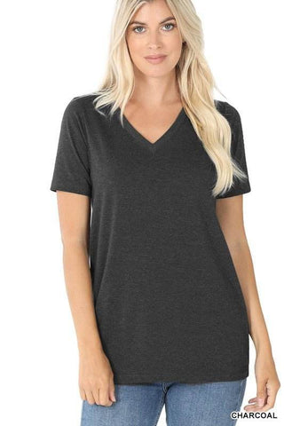 Cotton V - Neck Short Sleeve T-Shirts - Just Believe Boutique