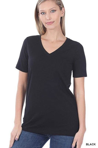 Cotton V - Neck Short Sleeve T-Shirts - Just Believe Boutique