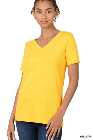 Cotton V - Neck Short Sleeve T-Shirts - Just Believe Boutique