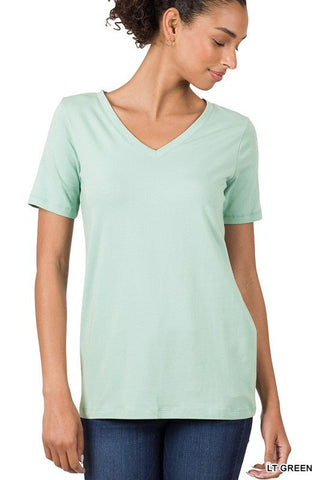 Cotton V - Neck Short Sleeve T-Shirts - Just Believe Boutique