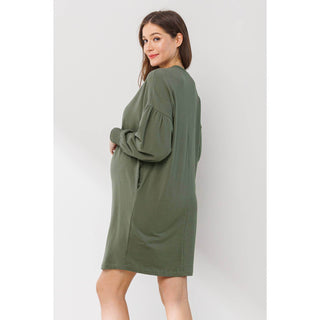 Crew Neck Sweater Dress with Pockets - Just Believe Boutique