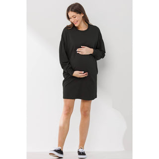 Crew Neck Sweater Dress with Pockets - Just Believe Boutique