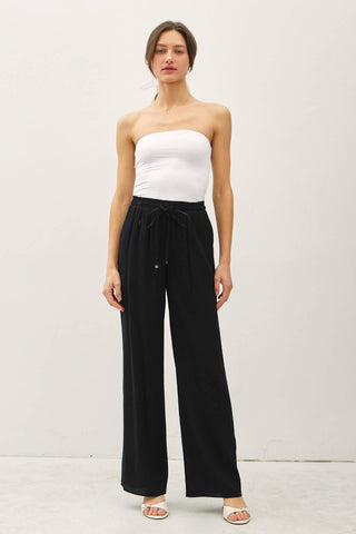 CRINKLE WIDE - LEG PANTS - Just Believe Boutique
