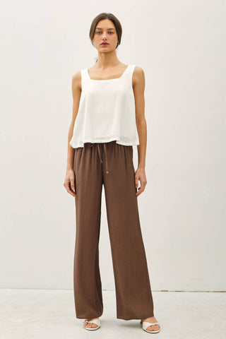 CRINKLE WIDE-LEG PANTS - Just Believe Boutique