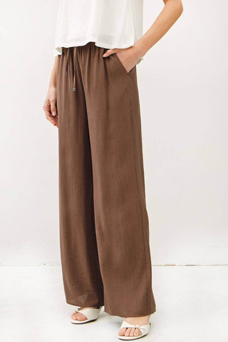 CRINKLE WIDE-LEG PANTS - Just Believe Boutique