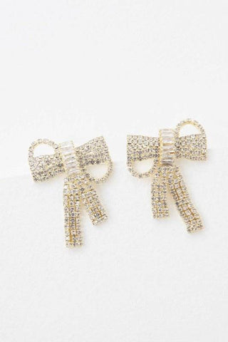Crystal Bow Earrings - Just Believe Boutique