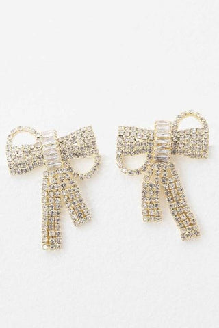 Crystal Bow Earrings - Just Believe Boutique
