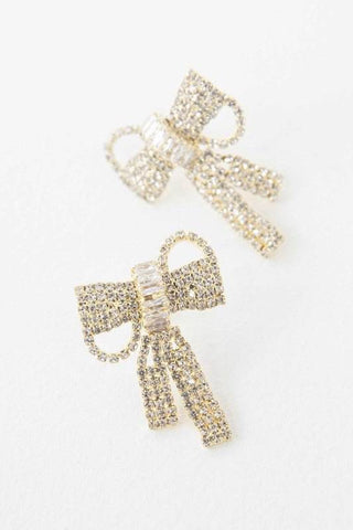 Crystal Bow Earrings - Just Believe Boutique