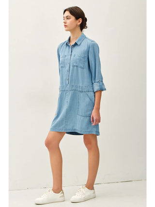 Chambray Cuffed Dress