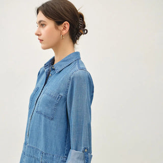 Chambray Cuffed Dress