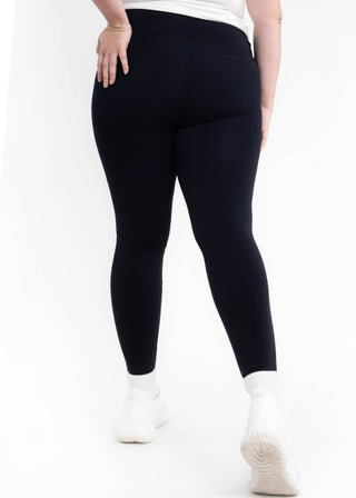 Fleece Lined Leggings - Curvy Fit: Charcoal