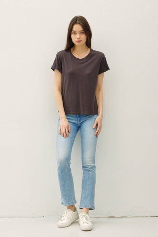 BOXY CUT TEE W/ ROLL SLEEVE