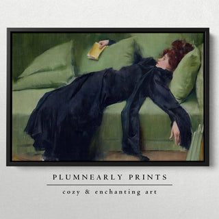 Plumnearly Prints - Casas Decadent Girl Portrait Painting Framed Canvas Art 3
