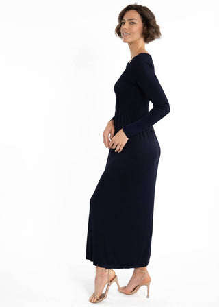 Long Sleeve Maxi Dress: Black