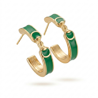 Derby Horse Bit Color Hoop Earrings - Slim & Sleek