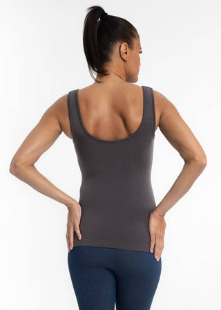 Built-In-Bra Tank: Charcoal