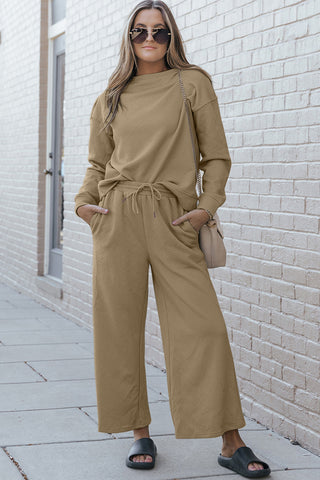 Long Sleeve Top and Drawstring Pants Set