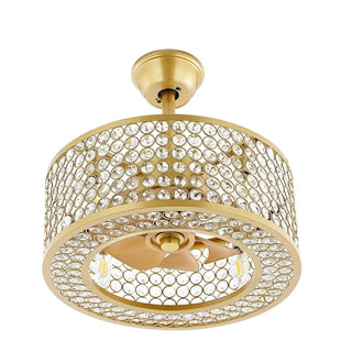 Brio Lighting - Ceiling Fan 18" Modern Gold 8-Blade 4-Light Fandelier