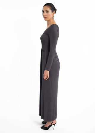 Long Sleeve Maxi Dress: Black