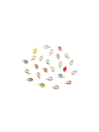 The Charm Bar Company - Gold Oval Framed Glass Charms - Assorted