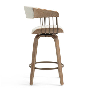 Beige Upholstered Fabric Counter Stool - Glamour Home
