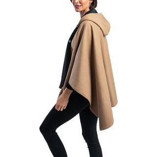 RainCaper - WarmCaper - Warm Camel & Black Reversible Rain Cape