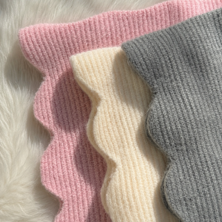 Scallop Edge Cozy Scarf, Ribbed Knit