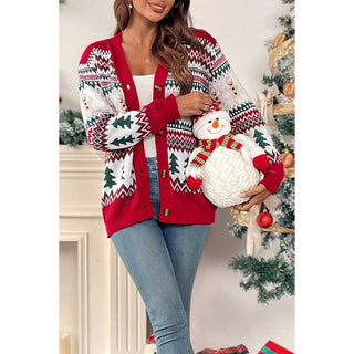 Christmas Print Cardigan