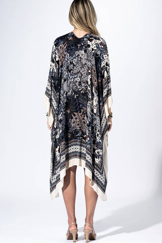 Indigo Bandana Border Kimono