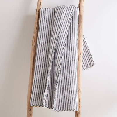 Tobago Stripe Charcoal Quilted Throw