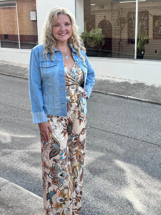 Denim Cuffed Jacket - Just Believe Boutique