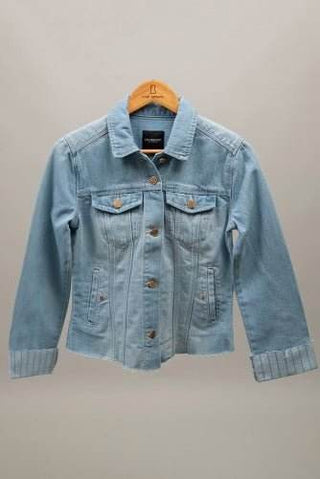 Denim Cuffed Jacket - Just Believe Boutique