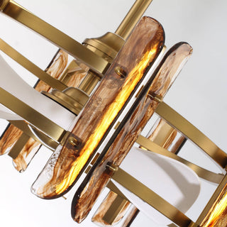Brio Lighting - Ceiling Fan Modern 32" Perimost 3-Blade Gold Glass LED Light