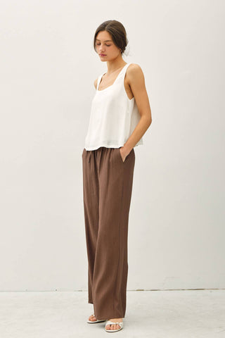 CRINKLE WIDE-LEG PANTS