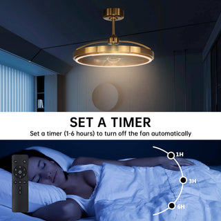 Brio Lighting - Ceiling Fan Modern LED BreezeLite 27" Copper Mount Caged