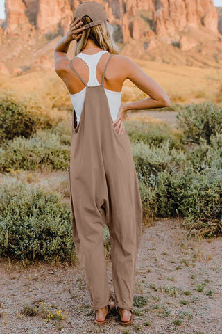 Double Take Full Size V-Neck Sleeveless Jumpsuit with Pockets - Just Believe Boutique