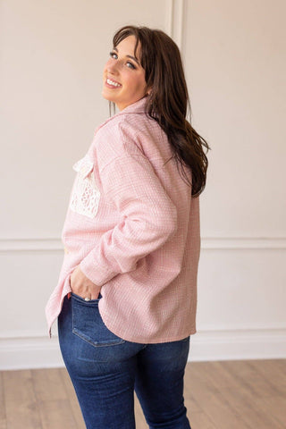Dreamy Pink Tweed Shacket - Just Believe Boutique