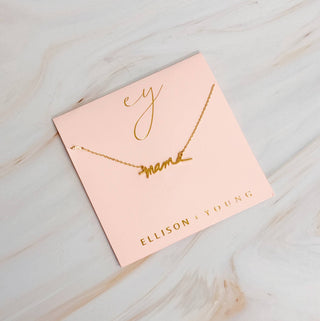 Mama Script Necklace by Ellison+Young
