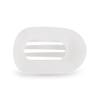 TELETIES - Round Flat Hair Clip | Medium | Coconut White