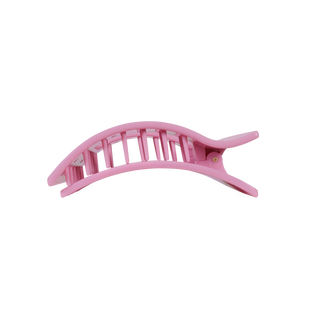 TELETIES pink plastic hair clip with bow design and claw prongs