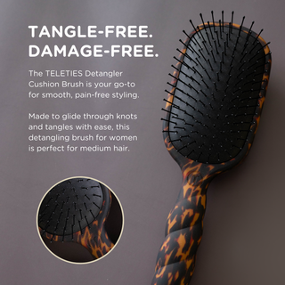 TELETIES Medium Hair Detangler Brush - Tortoise